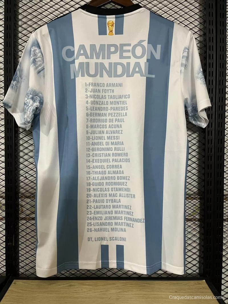 3 Stars 2022 Argentina Campeones Mundo Home Special Jersey