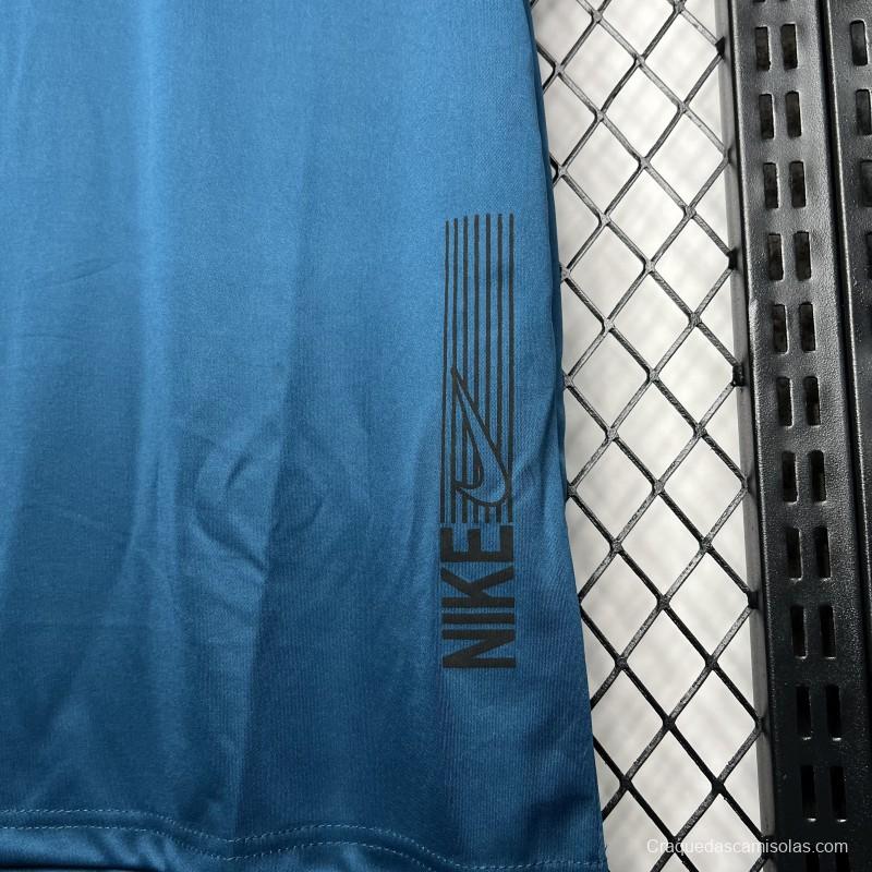 2024 Nike Ocean Blue Cotton T-shirt  #1032