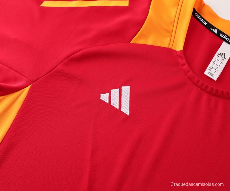 2024 Adidas Red/Yellow Short Sleeve Jersey+Shorts