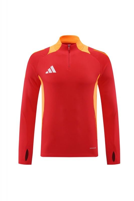 2024 Adidas Red/Yellow Half Zipper Jacket +Long Pants