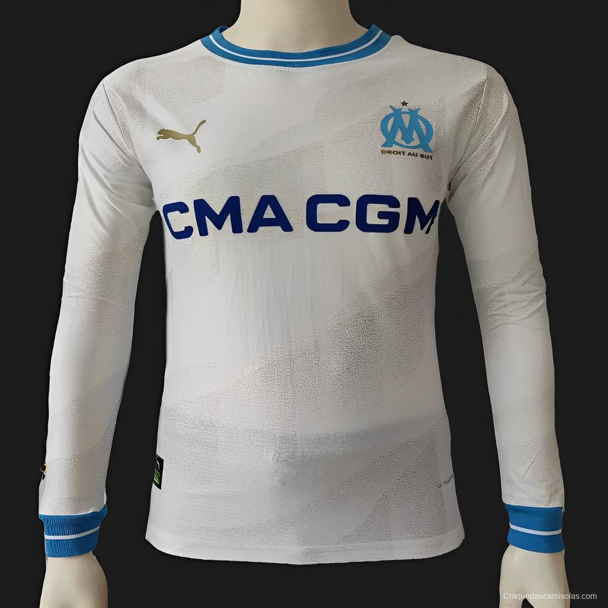 Player Version 23/24 Olympique Marseille Away Long Sleeve White Jersey