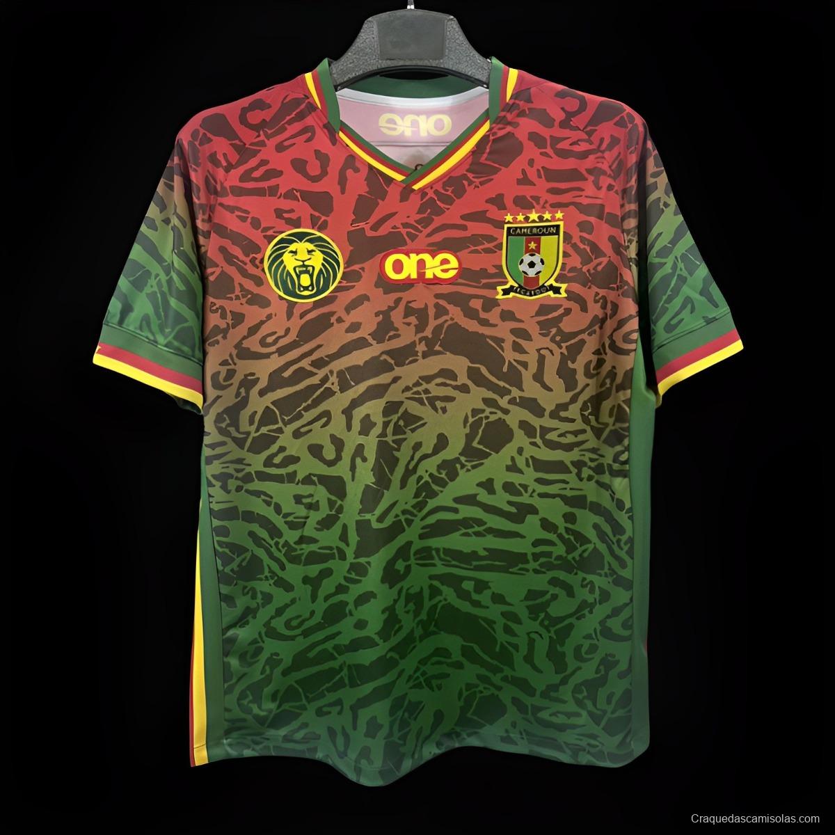 2024 cameroon Green/Red Pre-Match Training Jersey