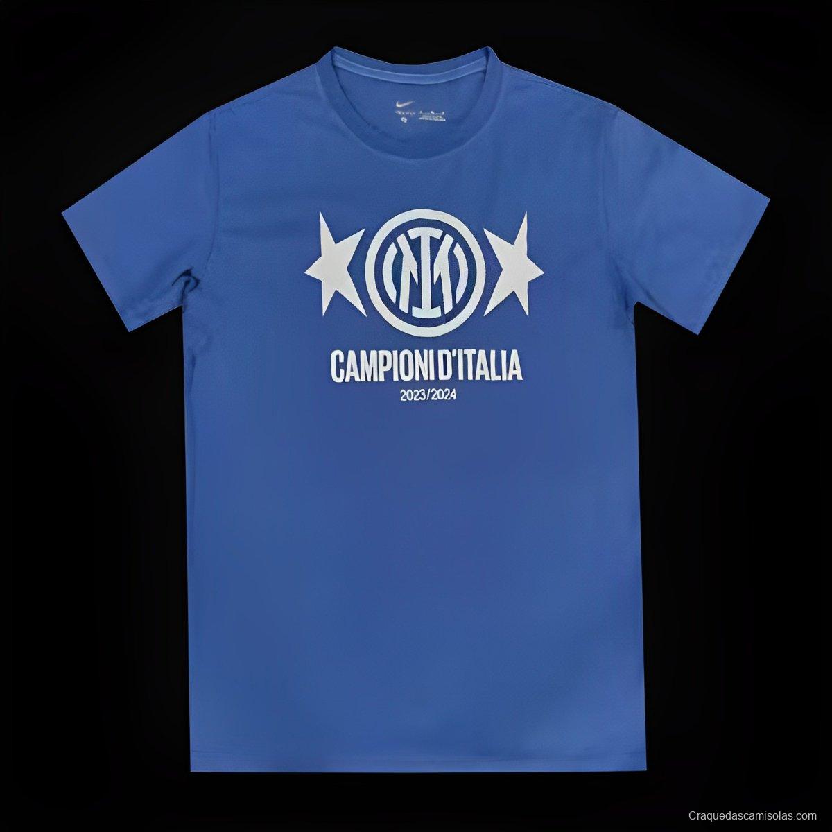 23/24 Inter Milan CAMPIONI D'ITALIA Blue T-Shirts