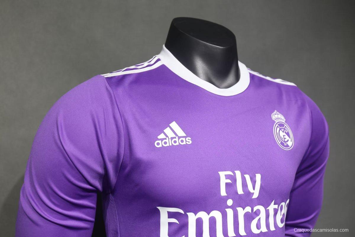 Player Version Retro 16/17 Real Madrid Away Long Sleeve Jersey